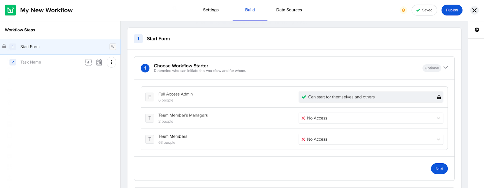 Choose Workflow Starter
